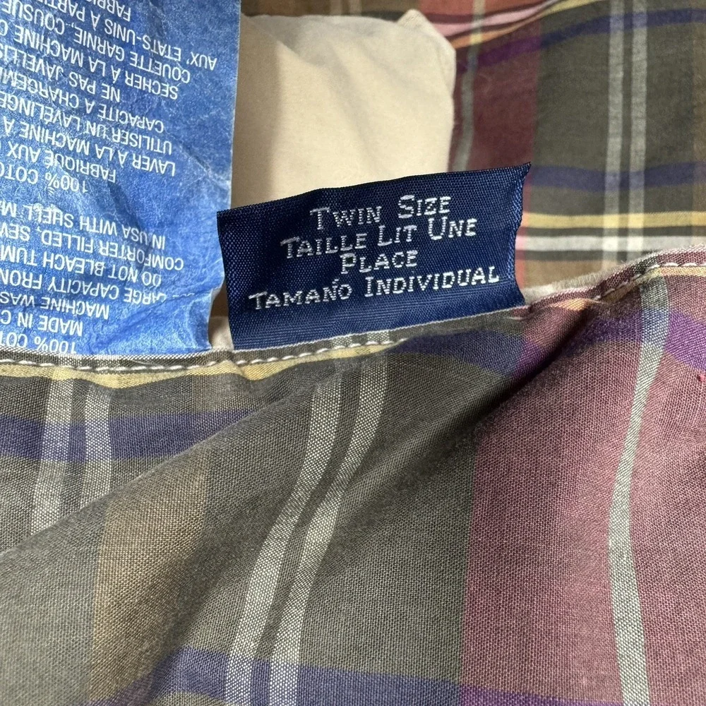 Ralph Lauren RLR Reversible Down Alternative Comforter Twin Plaid /Beige